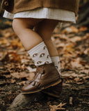 Ruffle boots Brown