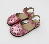 Pink Leather Shiny flower Sandals