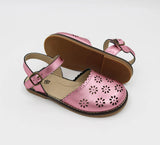 Pink Leather Shiny flower Sandals